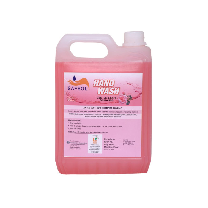 SAFEOL HAND WASH ROSE FLAVOUR  5LTR